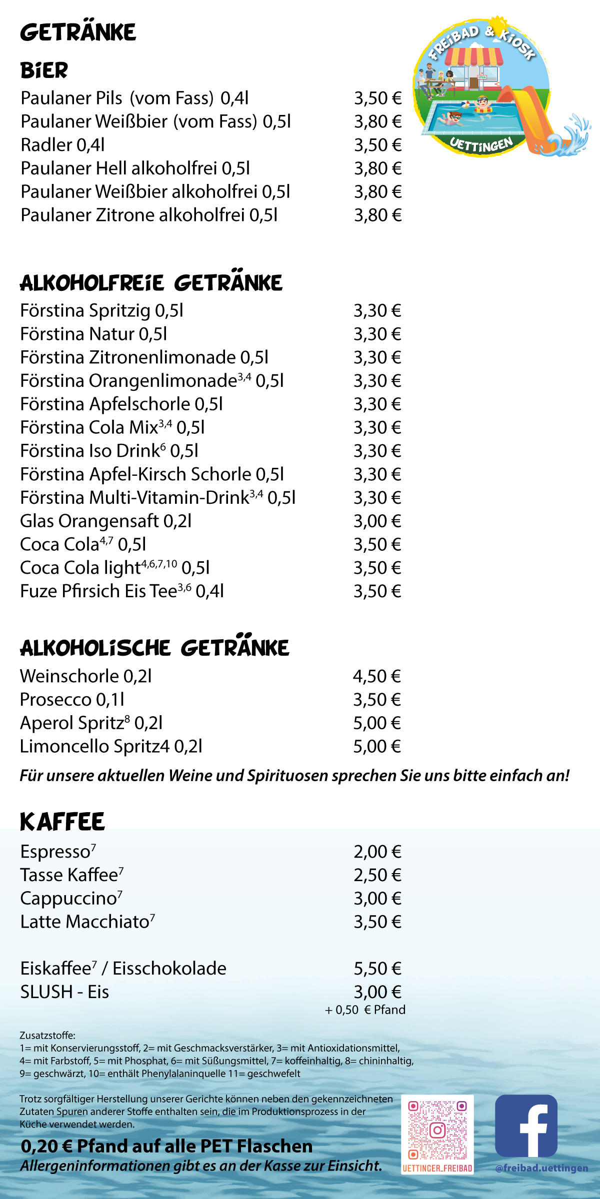 Getränke Freibad Uettingen